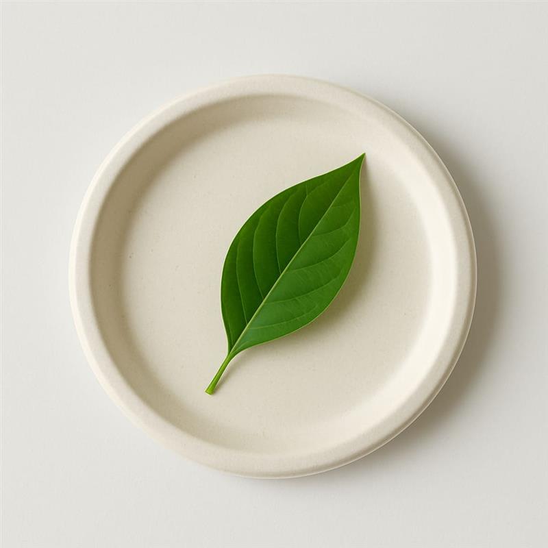 6 Inch Round Bagasse Plate