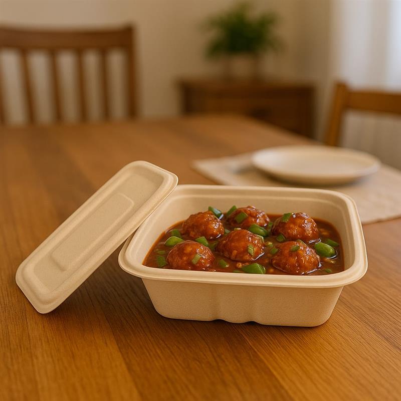 26 Oz Bagasse Anti Leak Container