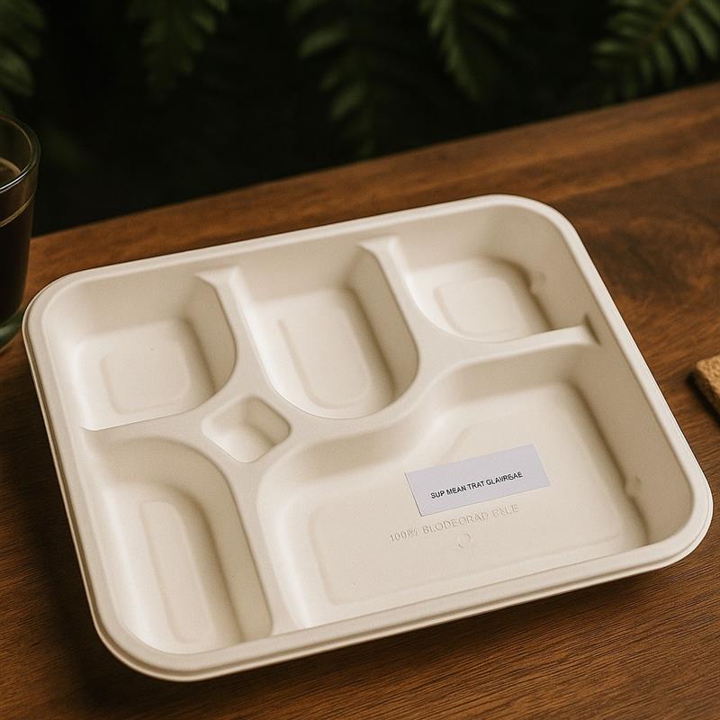 5 CP Bagasse Meal Tray